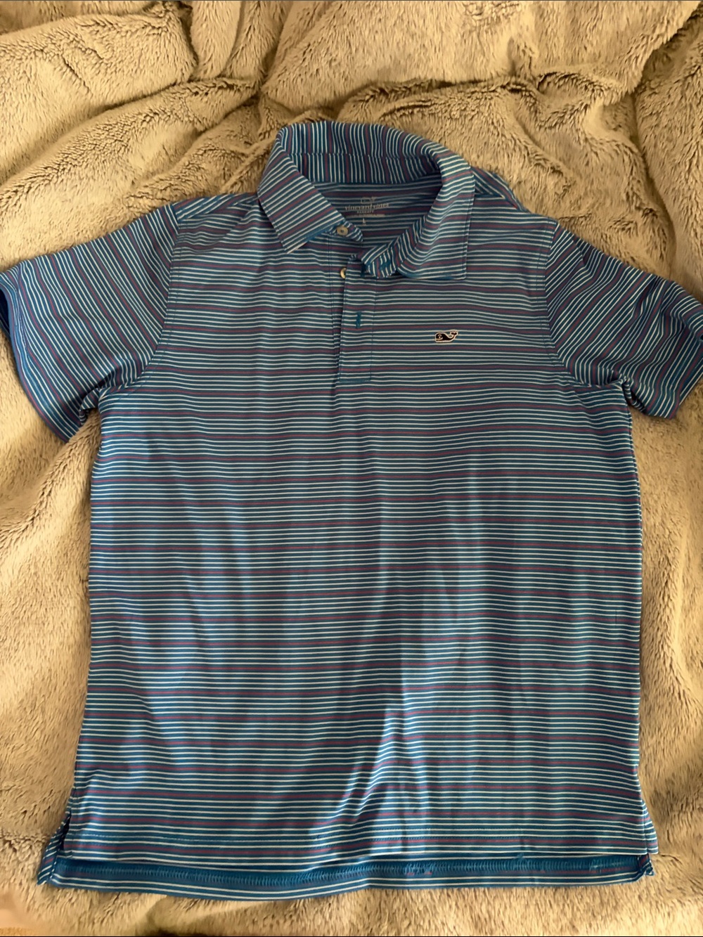 Vineyard Vines Blue Multi-Stripe Polo
